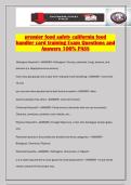 premier food safety california food handler card training Exam Questions and Answers 100&percnt; PASS