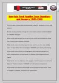 Serv-Safe Food Handler Exam Questions and Answers 100&percnt; PASS