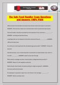 The Safe Food Handler Exam Questions and Answers 100&percnt; PASS