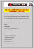 The Safe Food Handler Exam Questions and Answers 100&percnt; PASS