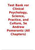 Test Bank Clinical Psychology Science Practice and Culture 5th Edition by Andrew Pomerantz ISBN 9781506333335 All Chapters Complete 2026 A&plus;