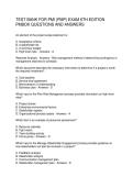 TEST BANK FOR PMI &lpar;PMP&rpar; EXAM 6TH EDITION PMBOK QUESTIONS AND ANSWERS