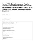 Pearson VUE&colon; Casualty Insurance Practice Exam&vert; newest&vert;COMPREHENSIVE QUESTIONS AND VERIFIED ANSWERS &vert;FREQUENTLY MOST TESTED&vert; &lpar;100&percnt; accurate solutions&rpar;&vert;ALREADY GRADED A&plus;