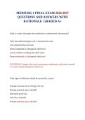 MEDSURG 1 FINAL EXAM 2026-2027 QUESTIONS AND ANSWERS WITH RATIONALE  GRADED A&plus;