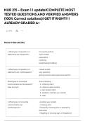NUR 215 - Exam 1&vert; update&vert;COMPLETE MOST TESTED QUESTIONS AND VERIFIED ANSWERS &lpar;100&percnt; Correct solutions&rpar;&vert; GET IT RIGHT&excl;&excl; &vert; ALREADY GRADED A&plus;