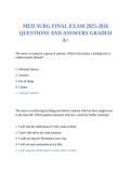 MED SURG FINAL EXAM 2025-2026 QUESTIONS AND ANSWERS GRADED A&plus;