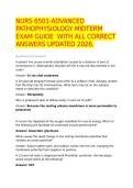 NURS6501&sol;NURS 6501 ADVANCED PATHOPHYSIOLOGY TESTBANK WITH ALL VERIFIED CORRECT ANSWERS GRADED A&plus; 