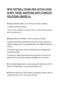 NFHS SOFTBALL EXAMS 2026 ACTUAL EXAM SCRIPT TESTED QUESTIONS WITH COMPLETE SOLUTIONS GRADED A&plus;