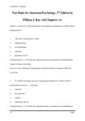 Abnormal Psychology 3rd Edition by William J&period; Ray &ndash; All Chapters &ndash; Test Bank Multiple Choice Questions and Answers