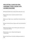 NFHS SOFTBALL EXAMS 2026 FINAL ASSESSMENT TESTED CONTENT WITH ACCURATE SOLUTIONS