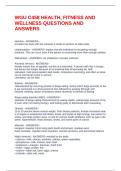 WGU C458 HEALTH&comma; FITNESS AND WELLNESS QUESTIONS AND ANSWERS