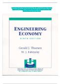 Complete Solutions Manual for Engineering Economy&comma; 9th Edition by Leland Blank&comma; Anthony Tarquin All 19 Chapters Covered With Rationales And Case Study&period;
