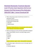 Manitoba Wastewater Treatment Operator Level II Practice Exam Questions And Correct Answers &lpar;Verified Answers&rpar; Plus Rationales 2026&sol;2027 Q&A &vert; Instant Download Pdf