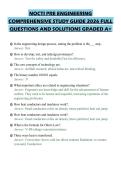 NOCTI PRE ENGINEERING COMPREHENSIVE STUDY GUIDE 2026 FULL QUESTIONS AND SOLUTIONS GRADED A&plus;