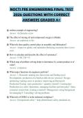 NOCTI PRE ENGINEERING FINAL TEST 2026 QUESTIONS WITH CORRECT ANSWERS GRADED A&plus;