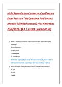 Mold Remediation Contractor Certification Exam Practice Test Questions And Correct Answers &lpar;Verified Answers&rpar; Plus Rationales 2026&sol;2027 Q&A &vert; Instant Download Pdf