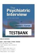 TEST BANK FOR The Psychiatric Interview Fifth Edition by DANIEL J&period; CARLAT ISBN&colon;978-1975212971 COMPLETE GUIDE ALL CHAPTERS COVERE 100&percnt; VERIFIED A&plus; GRADE ASSSURED&excl;&excl;&excl;&excl;&excl; NEW LATEST UPDATE&excl;&excl;&excl;&excl;&excl;