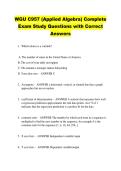 WGU C957 &lpar;Applied Algebra&rpar; Complete  Exam Study Questions with Correct  Answers