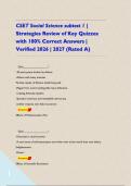 CSET Social Science subtest 1 &vert; Strategies Review of Key Quizzes with 100&percnt; Correct Answers &vert; Verified 2026 &vert; 2027 &lpar;Rated A&rpar;     