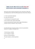 OHIO STATE PRACTICE EXAM 2026-2027 QUESTIONS AND ANSWERS GRADED A&plus;