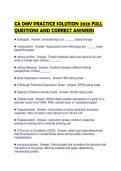 CA DMV PRACTICE SOLUTION 2026 FULL QUESTIONS AND CORRECT ANSWERS