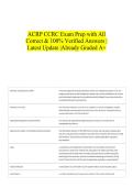 ACRP CCRC Exam Prep with All Correct & 100&percnt; Verified Answers &vert;Latest Update &vert;Already Graded A&plus;