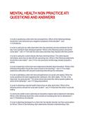 MENTAL HEALTH NGN PRACTICE ATI QUESTIONS AND ANSWERS