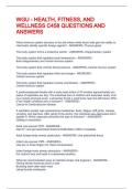 WGU C458 HEALTH&comma; FITNESS AND WELLNESS QUESTIONS AND ANSWERS