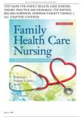 Test Bank for Family Health Care Nursing&colon; Theory Practice and Research&comma; 7th Edition&comma; Melissa Robinson&comma; Deborah Padgett Coehlo&period; &lpar; All Chapters Covered&rpar;