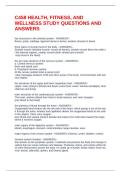 C458 HEALTH&comma; FITNESS&comma; AND WELLNESS STUDY QUESTIONS AND ANSWERS