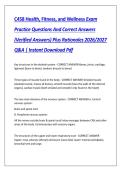 C458 Health&comma; Fitness&comma; and Wellness Exam Practice Questions And Correct Answers &lpar;Verified Answers&rpar; Plus Rationales 2026&sol;2027 Q&A &vert; Instant Download Pdf