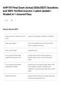 ANP 1111 Final Exam &lpar;Actual 2026&sol;2027&rpar; Questions and 100&percnt; Verified Answers &vert; Latest Update &vert; Graded A&plus; &vert; Assured Pass&period;