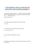 UCSB CHEM 6AL FINAL EXAM 2026-2027 QUESTIONS AND ANSWERS GRADED A&plus;
