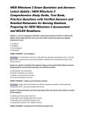 HESI Milestone 2 Exam Questions and Answers Latest Update &vert; HESI Milestone 2 Comprehensive Study Guide&comma; Test Bank&comma; Practice Questions with Verified Answers and Detailed Rationales for Nursing Students Preparing for HESI Milestone 2 Assessment and NCLEX Re