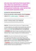 EPA 608 HVAC CERTIFICATION EXAM PREP &vert; 400&plus; PRACTICE QUESTIONS & VERIFIED ANSWERS WITH DETAILED RATIONALES &vert; REFRIGERANT HANDLING&comma; LEAK DETECTION & COMPLIANCE SUCCESS GUIDE