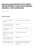 ABSA Study guide QUESTIONS WITH CORRECT VERIFIED ANSWERS &vert; LATEST UPDATE 2026&sol;2027 &vert; GRADED A&plus; &vert; 100&percnt; ASSURED PASS&period;