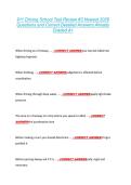 911 Driving School Test Review &num;3 Newest 2026  Questions and Correct Detailed Answers Already  Graded A&plus; 911 Driving School Test Review &num;3 Newest 2026  Questions and Correct Detailed Answers Already  Graded A&plus; 