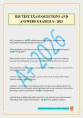 IHS TEST EXAM QUESTIONS AND ANSWERS GRADED A&plus; 2026