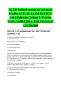NU 545 Pathophysiology for Advanced Practice ACTUAL EXAM 2026&sol;2027 &vert; Unit 5 Pulmonary Kidney I &vert; Practice Exam &vert; Verified Q&A &vert; Pass Guaranteed - A&plus; Graded