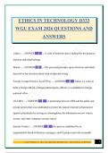 WGU D333 Ethics in Technology Exam 2026 Questions and Answers