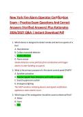 New York Fire Alarm Operator Certification Exam &ndash; Practice Exam Questions And Correct Answers &lpar;Verified Answers&rpar; Plus Rationales 2026&sol;2027 Q&A &vert; Instant Download Pdf