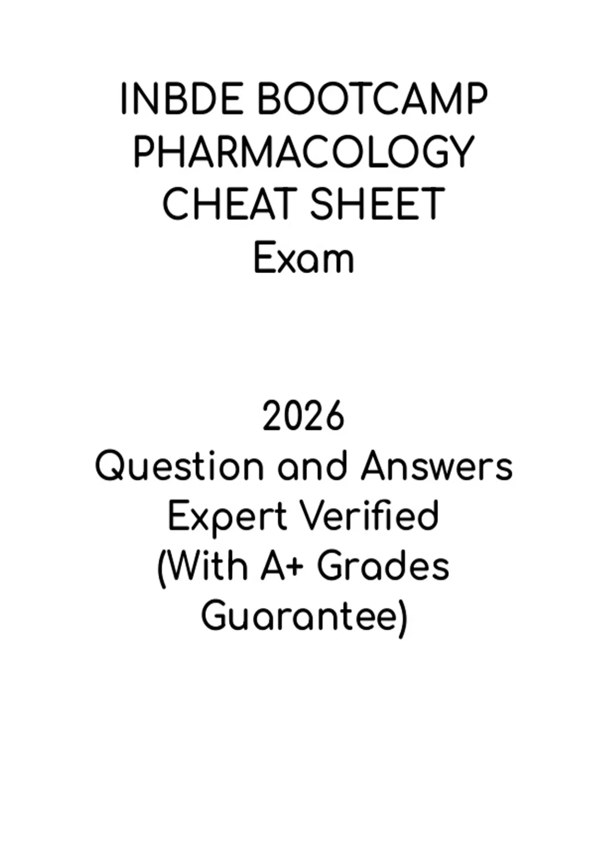 Indbe INBDE Bootcamp Pharmacology Cheat Sheet PDF – Quick Review & Study ...