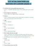CCTC ACTUAL EXAM PAPER 2026 QUESTIONS WITH ANSWERS GRADED A&plus;
