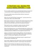 CA Real Estate exam   Questions With  Accurate Solutions 20252026 A&plus; Grade&period;