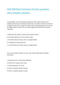 NUR 208 Peds Final Exam Practice questions with complete solutions