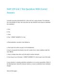 NUR 139 Unit 1 Test Questions With Correct Answers