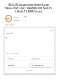 BIOS 255 Lab practicum review &lpar;Latest Update 2026 &sol; 2027&rpar; Questions with Answers &vert; Grade A &vert; 100&percnt; Correct 