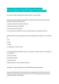 Pathophysiology Exam Test Bank Revision Questions Correctly Solved & Verified by Expert 
