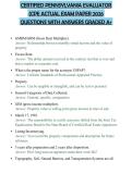 CERTIFIED PENNSYLVANIA EVALUATOR &lpar;CPE ACTUAL EXAM PAPER 2026 QUESTIONS WITH ANSWERS GRADED A&plus;