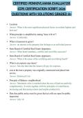 CERTIFIED PENNSYLVANIA EVALUATOR &lpar;CPE CERTIFICATION SCRIPT 2026 QUESTIONS WITH SOLUTIONS GRADED A&plus;